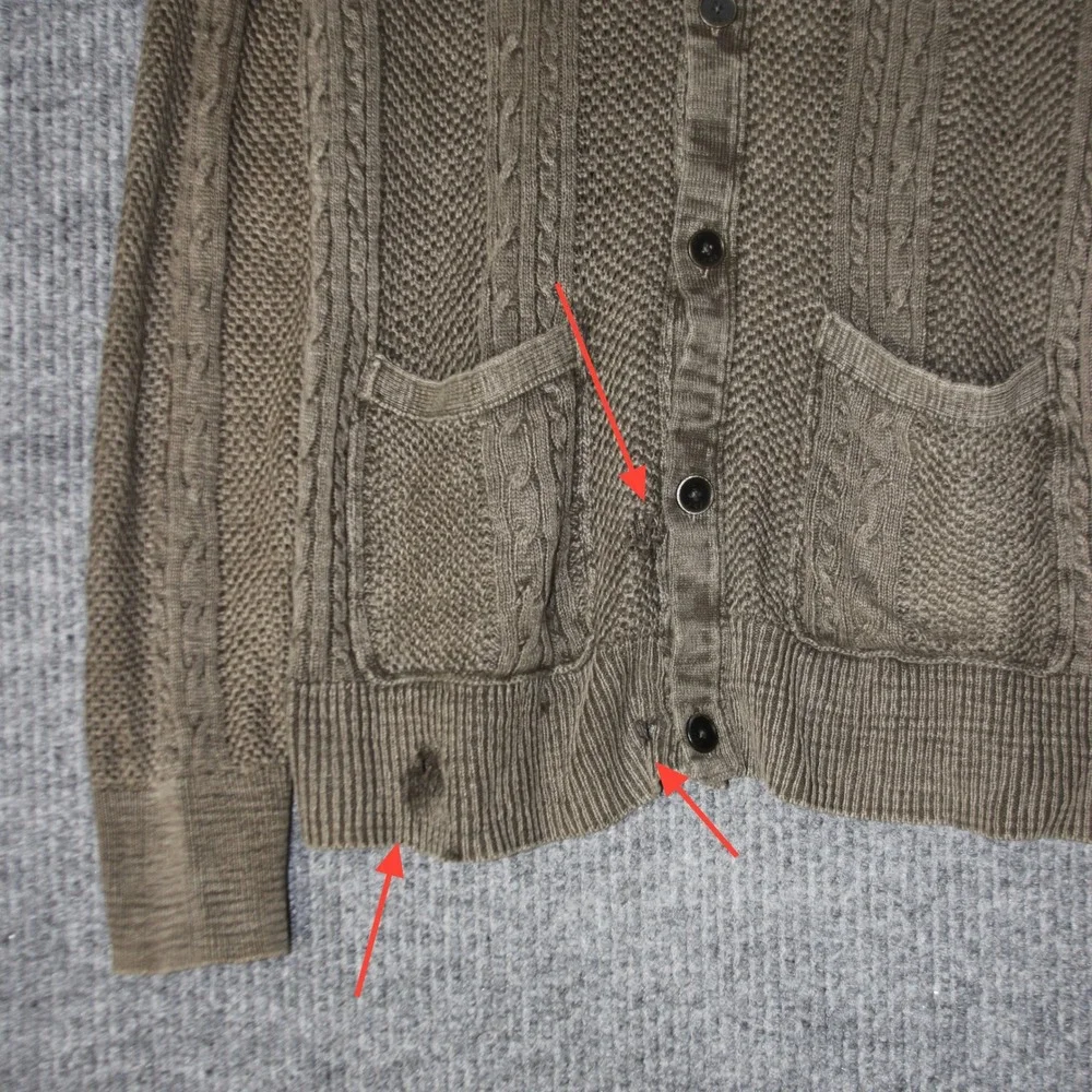 John Varvatos USA Shawl Collar Cardigan Mens M‎ Brown Cable Knit Sweater